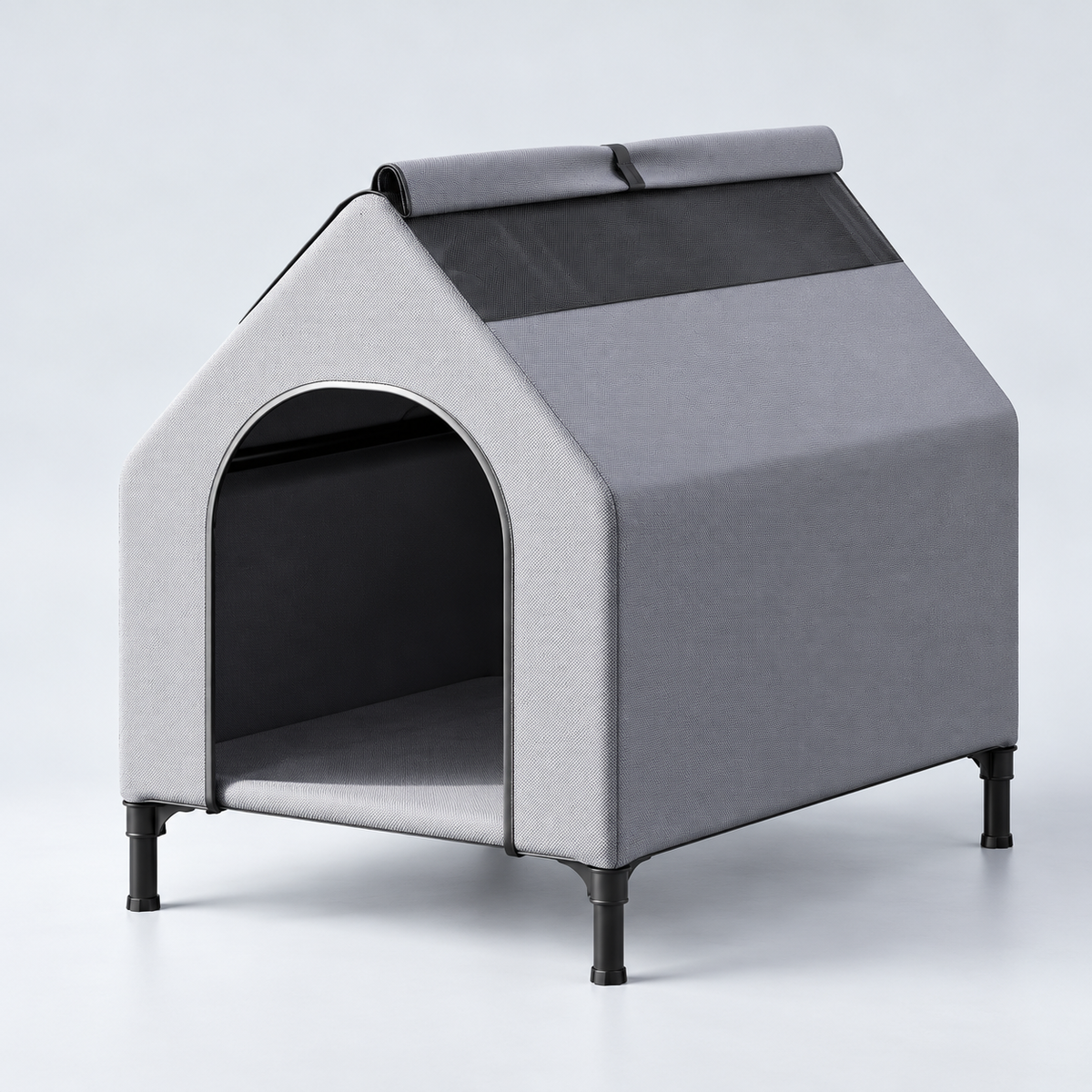 elevated dog house canopy studio product photograph