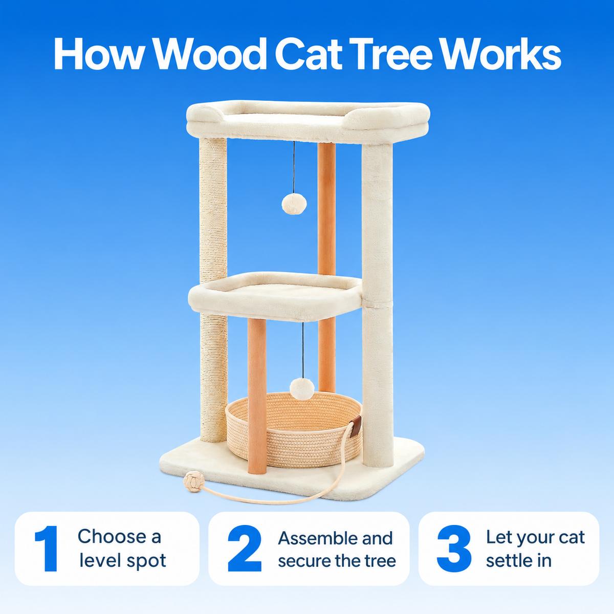 Wood Cat Tree how to use
