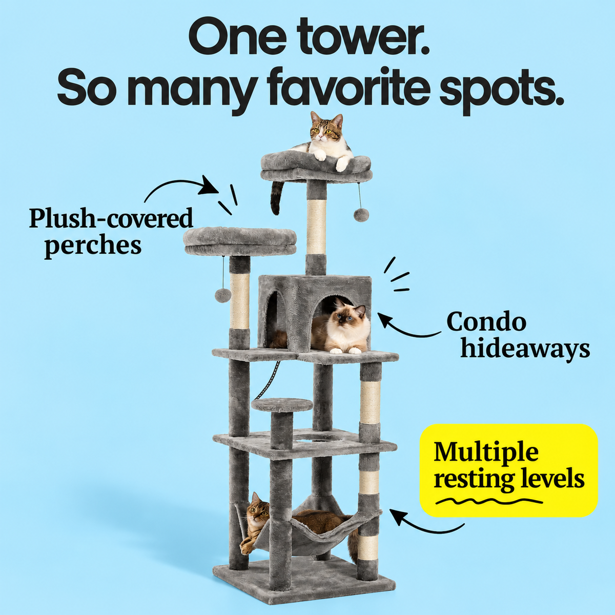Plush Cat Tree feature details