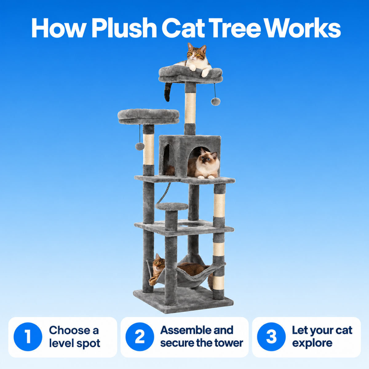 Plush Cat Tree how to use